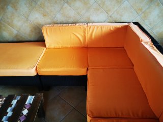 Sofá modular exterior tejido y tela