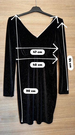Vestido negro con brillo
