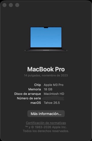 MacBook Pro M3 Pro 14” 18GB 512 GB