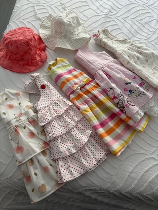 Lote 5 vestidos marc  y regalo 2 sombreros verano