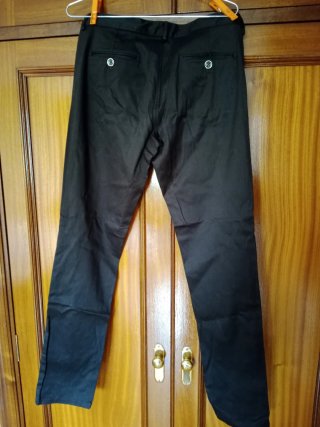 Pantalón Massimo Dutti Slim Fit Talla M Negro