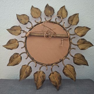 Espejo Sol Vintage Hojas Doradas