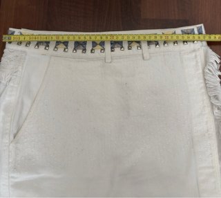 Falda Desigual blanca con flecos y bordado