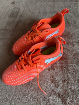 Zapatillas de fútbol para niños naranja talla 34