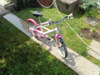Bicicleta per bambini 14" rosa con ruotine