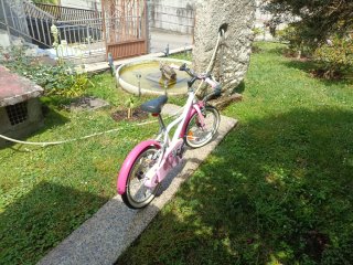 Bicicleta per bambini 14" rosa con ruotine