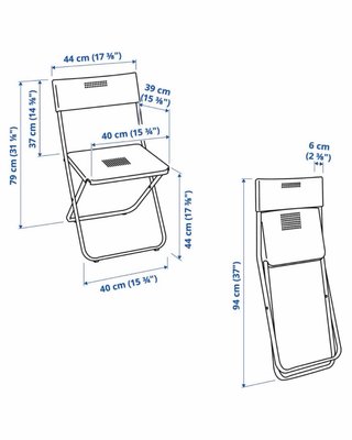 2 Sillas Plegables Blancas Ikea Fejan