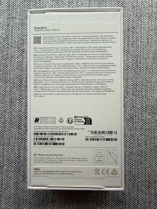 Caja iPhone 16 Pro Oficial Apple