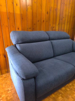 Sofá cama 3 plazas extensible azul