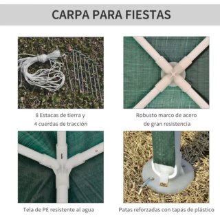 Tenda gazebo verde 3x3 impermeabile