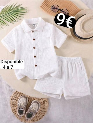 Conjunto imitación lino para niño