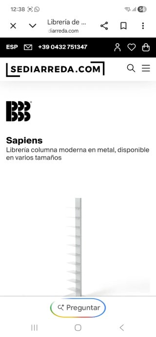 Estantería invisible de pie blanca 10 baldas