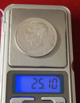 5 Pesetas 1875 Plata Alfonso XIII Rey España