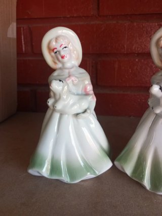 Figuras de porcelana, pareja de muñecas