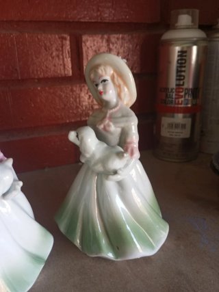 Figuras de porcelana, pareja de muñecas