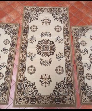 SET TRE 3 TAPPETI CAMERA DA LETTO MODELLO PESANTE