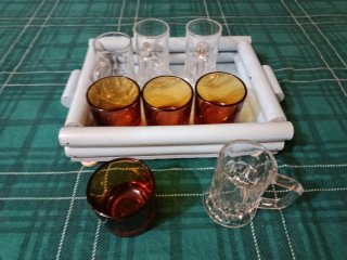 Set di 6 bicchieri da shot vintage Duralex in vetro