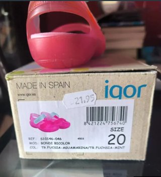 Cangrejeras Igor Talla 20 Fuchsia-Mint