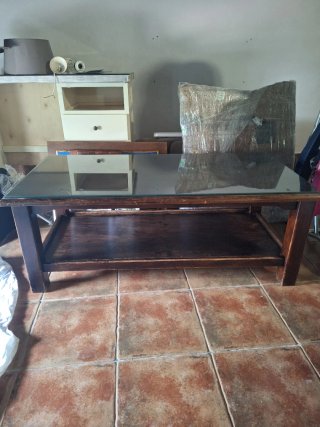 Mesa de centro madera y cristal