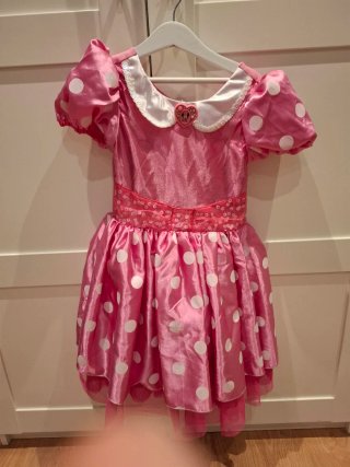 Vestido y complementos Minnie Mouse.Talla 5-6 años