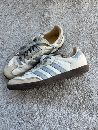 Adidas Samba Mujer Talla 40 Crema/Azul