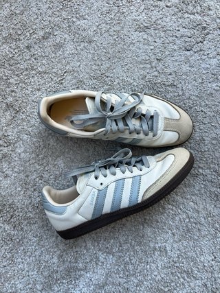Adidas Samba Mujer Talla 40 Crema/Azul