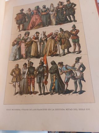 Historia del Arte Grabados color  moda El Traje