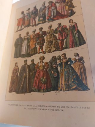 Historia del Arte Grabados color  moda El Traje