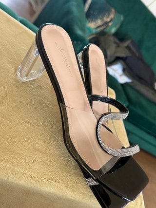 Sandalias transparentes tacón bloque