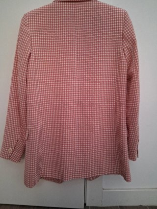 Chaqueta Zara Cuadro Vichy Rosa y Blanca