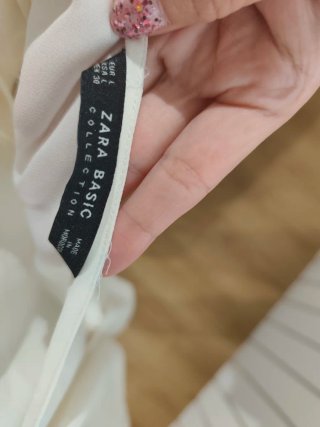 Blusa Zara Beige Encaje