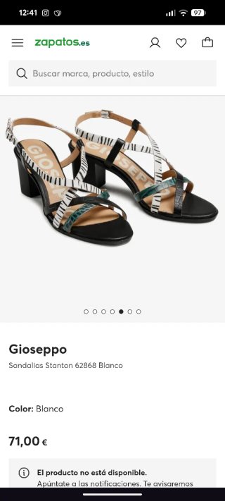 Sandalias Gioseppo Piel Tiras Tacón 6cm Talla 36