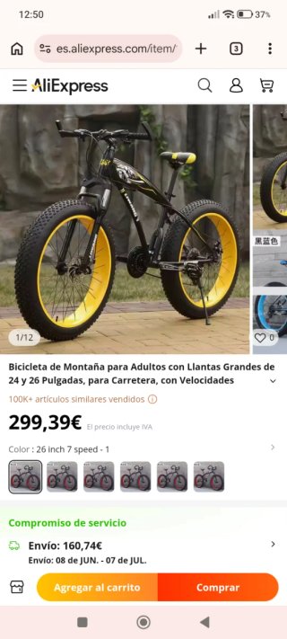 Bicicleta Fat Bike NEÓN 24 Negra/Verde