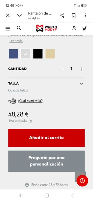 Pantalones de trabajo Würth grises T.XL