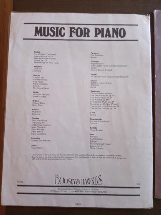 Libros partituras piano: Bartók, Czerny, Kabalevsk