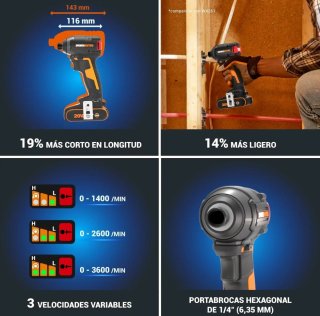 Atornillador de impacto Worx WX265.9