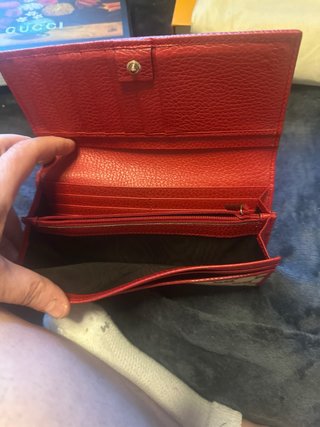 Billetera Gucci Beige y Roja