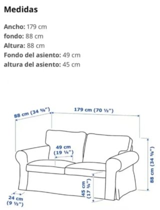 Conjunto Sofás Ektorp Ikea 3+2 Plazas.