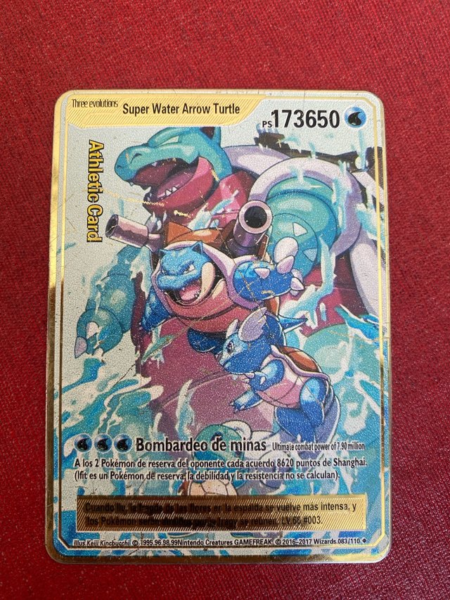 super water arrow turtle pokemon card price 2023 new Spanish Pokmon Cards Metal Letters Spanish Iron Cards Mewtwo Pikachu Gx Charizard Vmax Cartas Pokmon Buy this amazing trading card from our collection pokemon SWSH: Sword & Shield