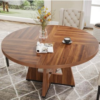 Mesa de comedor redonda de madera