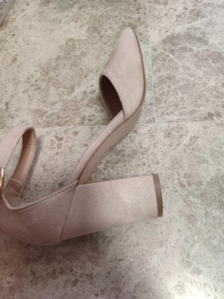 Zapatos ALTA MODA nude tacón tira tobillo 38