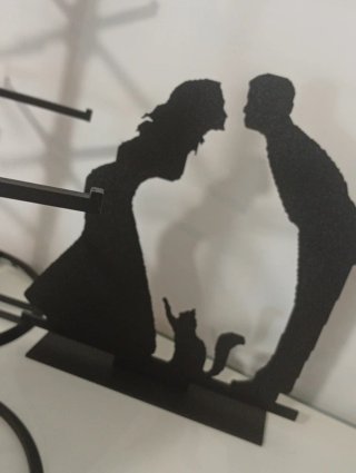 Decorazione torta silhouette coppia gatto