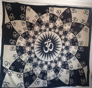 Tapiz de pared Om beige y negro