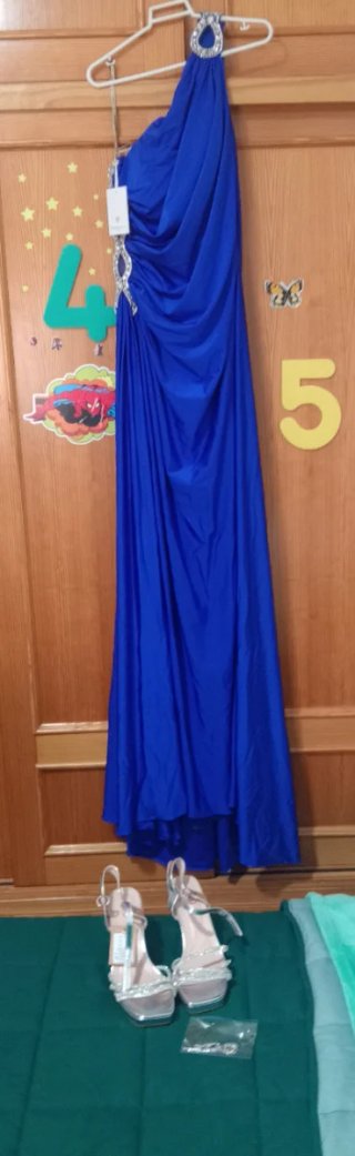 Vestido fiesta azul Promulias pedrería