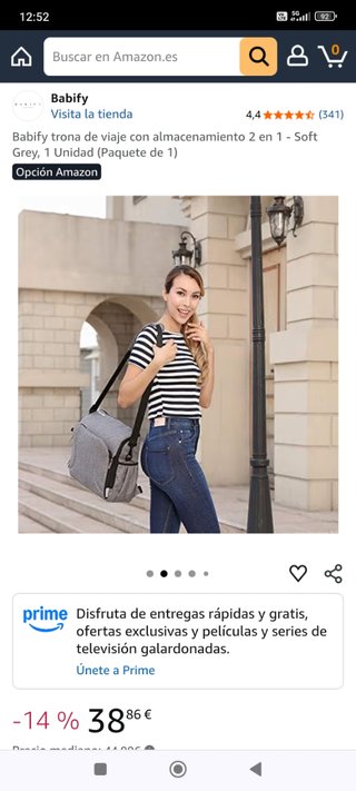 Trona portátil Babify gris