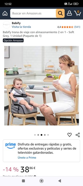 Trona portátil Babify gris