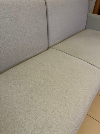 Divano letto 3 posti in tessuto beige/grigio