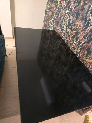 Mesa extensible de madera negra