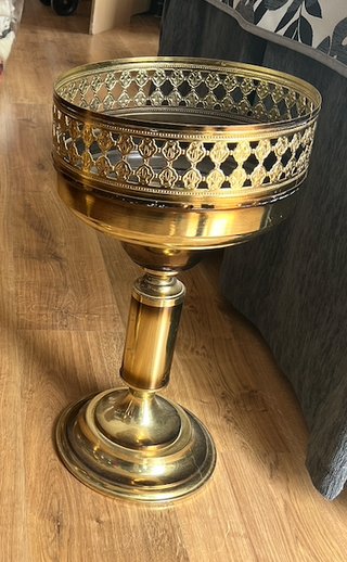 Coppa portavasi vintage in bronzo/ottone