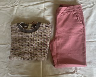 Conjunto Zara Top y Pantalón Rosa